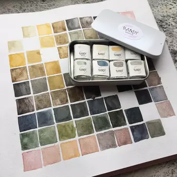 Набор акварели "Handy" Старый Петербург MINI , 8 кювет 2 мл, в металлическом боксе