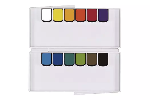 Набор акварели Mijello "Mission Silver Pan" 12 цв в кюветах