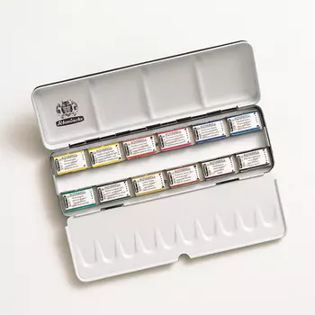 Набор акварели Schmincke "Horadam" в кюветах 12 цв*3,2 мл, в металлической коробке