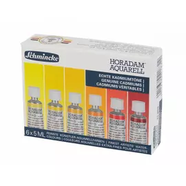 Набор акварели Schmincke "Horadam" в тубах 6 цв*5 мл, желто-красные (кадмиевые) оттенки, в картоне