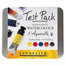 Набор акварели Sennelier Test Pack "Artists" 5 туб х 10 мл, жестяная коробка
