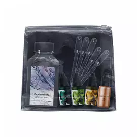 Набор алкогольных чернил Kamenskaya Ink №5, чернила 4 цв по 15 мл, разбавитель 300 мл, 5 пипеток