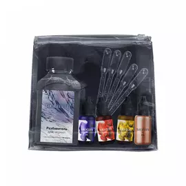 Набор алкогольных чернил Kamenskaya Ink №6, чернила 4 цв по 15 мл, разбавитель 300 мл, 5 пипеток