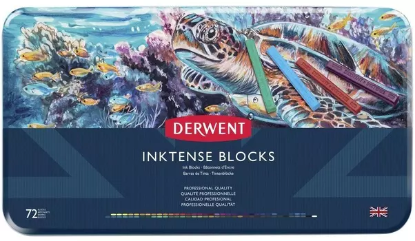 Набор чернильных блоков Derwent "Inktense" 72 цв 75*8 мм в метал кор