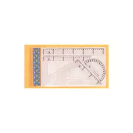 Набор чертежный JUNIOR малый (2 угольника, линейка, транспортир) Domingo ferrer