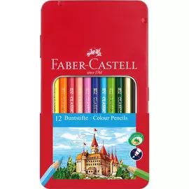 Набор цветных карандашей Faber-castell "Замок" 12 шт в металлической коробке