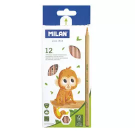 Набор цветных карандашей MILAN 12 цв, шестигранные, в картонной упаковке