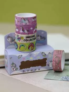 Набор декоративного скотча "Funny unicorn", blue
