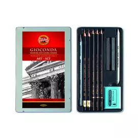 Набор для графики Koh-I-Noor "Gioconda" 10 предметов, в металл коробке