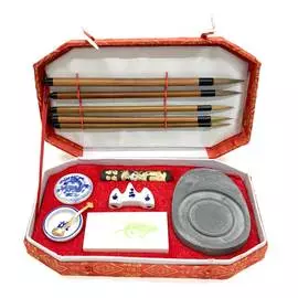 Набор для каллиграфии 12 предметов (кисти, сухая тушь, аксессуары) №1