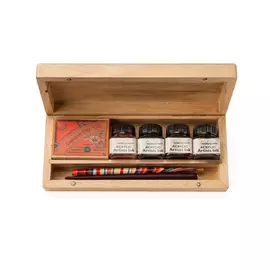 Набор для каллиграфии Manuscript "Calligraphy Artist" перья, тушь, аксессуары, в дереве