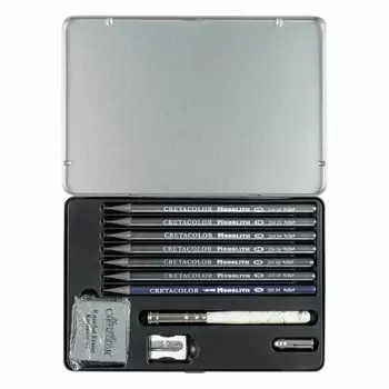 Набор для набросков и эскизов Cretacolor "MONOLITH Box" в металлическая коробка