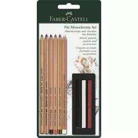 Набор для рисования Faber-castell мелки "PITT" и пастельные карандаши "PITT MONOCHROME" 9 предметов