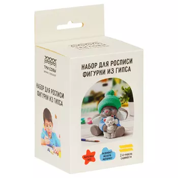 Набор для росписи из гипса ТРИ СОВЫ "Мышонок с котенком", с красками и кистью