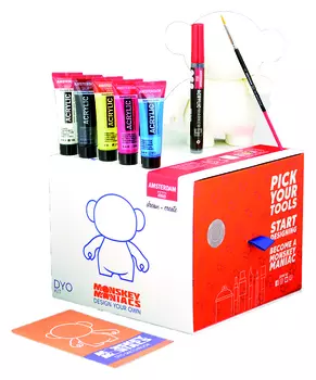 Набор для творчества Talens "Amsterdam" акрил 4 цв 20 мл, фигурка, маркер, кисть