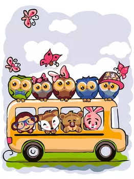 Набор для живописи по номерам, на картоне ФРЕЯ 30х40 см "Снова в школу!"