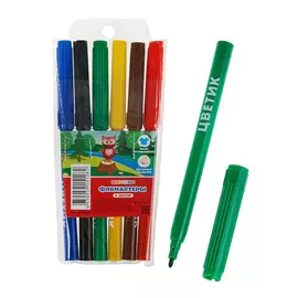 Набор фломастеров "Цветик" 6 цв