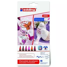 Набор фломастеров для керамики Edding 6 шт 1-4 мм теплых оттенков