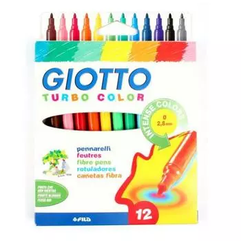 Набор фломастеров Fila "Giotto Turbo Color" 12 цветов в картоне