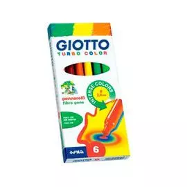 Набор фломастеров Fila "Giotto Turbo Color" 6 цв в картоне