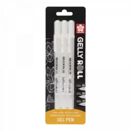 Набор гелевых ручек Sakura "Gelly Roll" 3 шт, Белый, в блистере