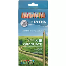 Набор гексагональных карандашей цветных Lyra "Graduate" 12 цв, в картонной коробке