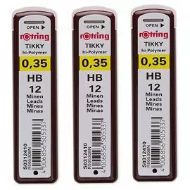 Набор грифелей для механического карандаша Rotring "TIKKY" 12 шт 0,3 мм