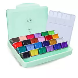 Набор гуаши HIMI 24 цвета, зеленый