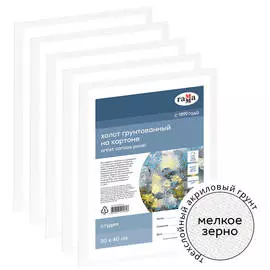 Набор холстов на картоне Гамма "Студия" 5 шт., 30*40 см, 100% хлопок, 280 г, мелкое зерно