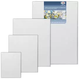 Набор холстов на подрамнике Гамма "Студия", 4 шт, 24х30, 30х40, 40х50, 50х70, 100% хлопок, крупное з