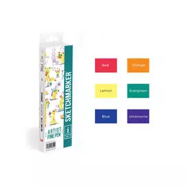 Набор капиллярных ручек SKETCHMARKER Artist fine pen Basic 5 6цв