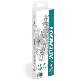 Набор капиллярных ручек SKETCHMARKER Artist fine pen Black 6цв