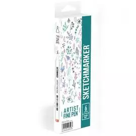 Набор капиллярных ручек SKETCHMARKER Artist fine pen Dark colors 6цв