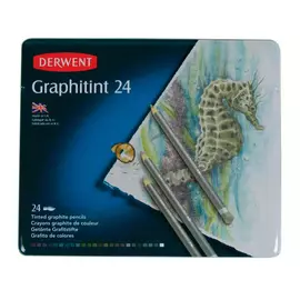 Набор карандашей акваграфитных Derwent "Graphitint" 24 шт в металле