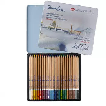 Набор карандашей акварельные "Белые ночи", 24 цвета, в жестяном пенале
