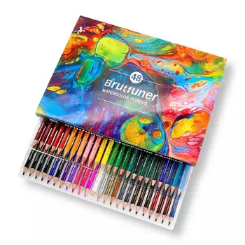 Набор карандашей акварельные деревянные Brutfuner 48 цв , заточенные, в пластиковой коробке