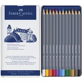 Набор карандашей акварельных Faber-castell "Goldfaber Aqua" 12 цв, в металлической коробке