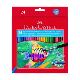 Набор карандашей акварельных Faber-castell "Рыбки" 24 цв + кисточка
