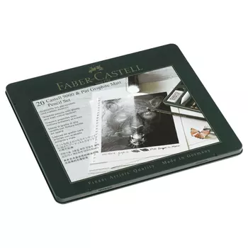 Набор карандашей чернографитные Faber-Castell "Pitt Graphite Matt" и "Castell 9000", 20 предметов, з