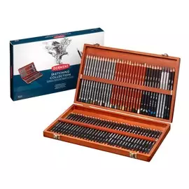 Набор карандашей чернографитных Derwent "Sketching" 72 шт в деревянной коробке