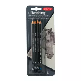 Набор карандашей чернографитных Derwent "Sketching Pencils" 4 шт (HB,2B,4B,8B) в блистере