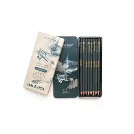 Набор карандашей чернографитных Малевичъ "Graf'Art" 8 шт, металлическая коробка