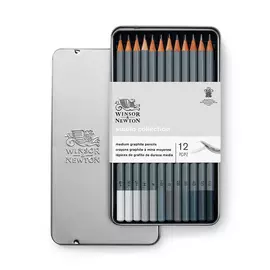 Набор карандашей чернографитных Winsor & Newton 12 шт (HB, B-6B, F, H-4H)