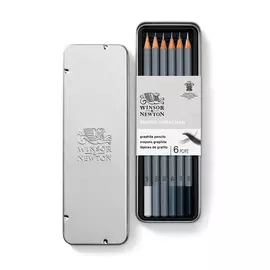 Набор карандашей чернографитных Winsor & Newton 6 шт (HB, 2H, 2B, 4B, 6B, 8B)