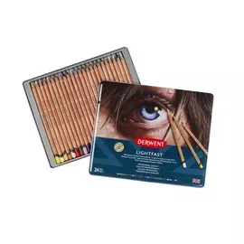 Набор карандашей цветных Derwent "Lightfast" 24 шт в метал кор