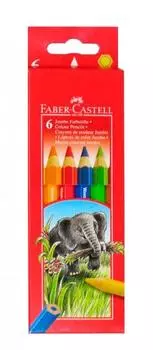 Набор карандашей цветных Faber-castell "Jumbo" 6 шт в картоне