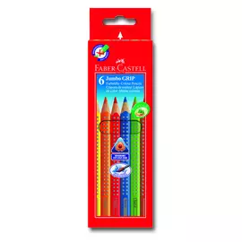 Набор карандашей цветных Faber-castell "Jumbo Grip" неоновые цвета, 5 цв в картоне