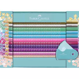 Набор карандашей цветных Faber-castell "Sparkle" 20 шт + точилка, в металлической коробке