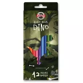 Набор карандашей цветных Koh-I-Noor "Динозавр" 12 цветов, картон