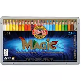 Набор карандашей цветных Koh-I-Noor "Magic" 24 шт трехгранные+блендер